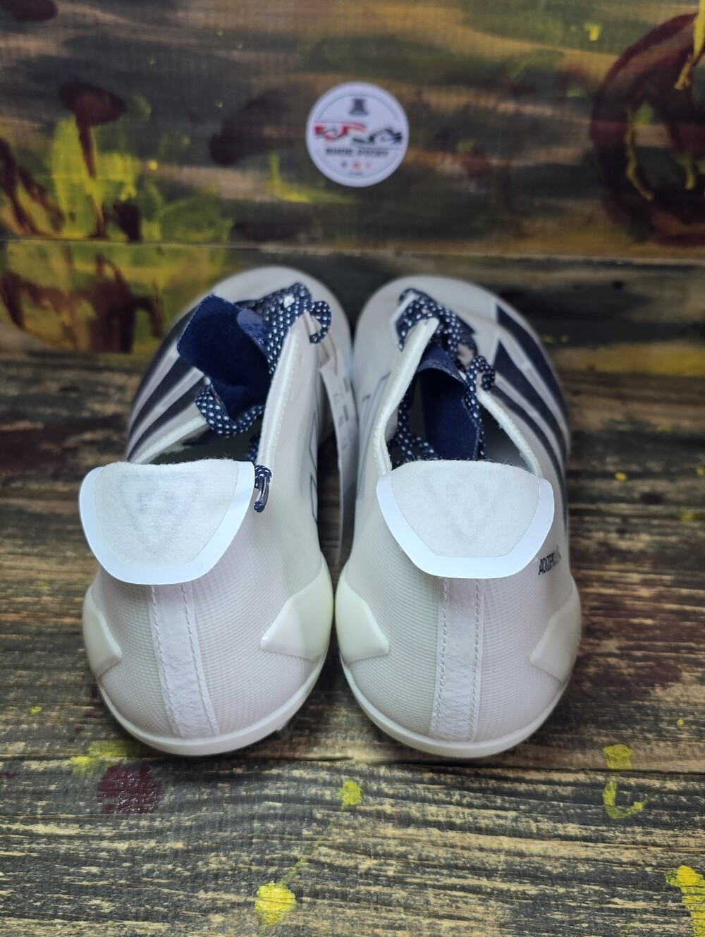 adidas Adizero Electric Men's Football Cleats White/Navy Blue Size 11.5 (IE6290) - Picture 6 of 8